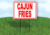 Cajun Fries RED Plastic Yard Sign ROAD SIGN with Stand