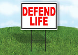 DEFEND LIFE RED Yard Sign with Stand LAWN SIGN