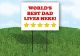 WORLDS BEST DAD LIVES HERE Plastic Yard Sign ROAD SIGN with Stand