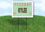 KYLEE WELCOME BABY GREEN  18 in x 24 in Yard Sign Road Sign with Stand