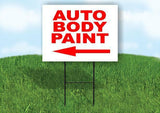 Auto Body Paint RED LEFT ARROW Yard Sign Road with Stand LAWN SIGN Single sided