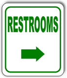 RESTROOMS DIRECTIONAL GREEN 8 Arrow Variations Metal Aluminum composite sign