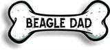 Dog Dad Beagle Dog Bone Car Magnet Bumper Sticker 3"x7"