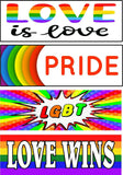 Set of 4 prank magnetic bumper stickers magnets GAY PRIDE LGBT LOVE WINS