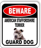 BEWARE AMERICAN STAFFORDSHIRE TERRIER GUARD DOG Metal Aluminum Composite Sign