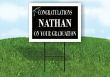 NATHAN CONGRATULATIONS GRADUATION 18 in x 24 in Yard Sign Road Sign with Stand