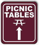 PICNIC TABLES DIRECTIONAL UP ARROW CAMPING Aluminum composite sign