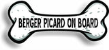 Dog on Board Berger Picard Bone Car Magnet Bumper Sticker 3"x7"