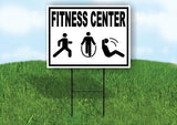 FITNESS CENTER WITH BORDER Yard Sign with Stand LAWN SIGN