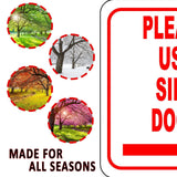 Please use side door Right Arrow Aluminum Composite Sign