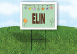 ELIN WELCOME BABY GREEN  18 in x 24 in Yard Sign Road Sign with Stand