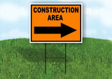 Construction AREA RIGHT ARROW Yard Sign Road with Stand LAWN SIGN Single sided