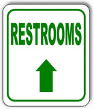RESTROOMS DIRECTIONAL GREEN 8 Arrow Variations Metal Aluminum composite sign