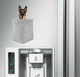 Belgian Malinois Dog in pocket Fridge Car Magnet Bumper Sticker App size 4"x7"
