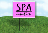 SPA CENTER PINK Plastic Yard Sign ROAD SIGN with Stand