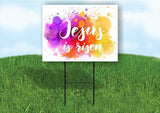 HE HAS RISEN COLORFUL Plastic Yard Sign ROAD SIGN with Stand