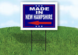 NEW HAMPSHIRE MADE IN LEFT ARROW Yard Sign w Stand LAWN SIGN Single