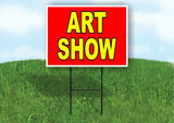 ART SHOW RED YELLOW Yard Sign with Stand LAWN SIGN