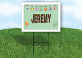 JEREMY WELCOME BABY GREEN  18 in x 24 in Yard Sign Road Sign with Stand
