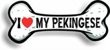 I Love My Pekingese Car Magnet Bumper Sticker 3"x7"