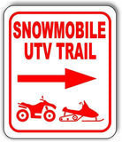 Snowmobile UTV TRAIL STRAIGHT ARROW RED RIGHT Metal Aluminum composite sign