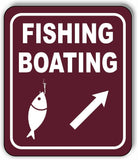 FISHING BOATING DIRECTIONAL 45 DEGREES UP RIGHT ARROW Aluminum composite sign