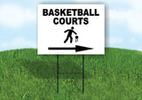 BASKETBALL COURTS RIGHT ARROW Yard Sign Road with Stand LAWN SIGN Single sided