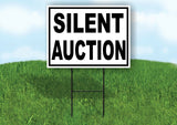 SILENT AUCTION BLACK BORDER Yard Sign with Stand LAWN SIGN