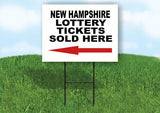 NEW HAMPSHIRE STATE LOTTERY TICKETS LEFT ARR Yard Sign w Stand LAWN SIGN Single