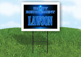 LAWSON RETIREMENT BLUE 18 in x 24 in Yard Sign Road Sign with Stand