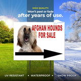 Afghan Hound 2 FOR SALE DOG RIGHT ARROW Yard Sign with Stand LAWN SIGN