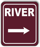 RIVER DIRECTIONAL RIGHT ARROW CAMPING Aluminum composite sign
