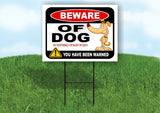 BEWARE OF DOGS NOT RESPONSIBLE FOR INJURY Plastic Yard Sign ROAD SIGN with Stand