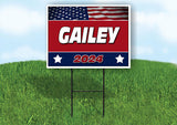 GAILEY FLAG RED 2024 18inx24in Yard Road Sign w/ Stand