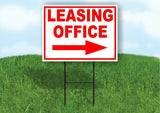 LEASING OFFICE RIGHT arrow red Yard Sign Road with Stand LAWN SIGN Single sided
