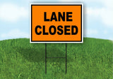 Lane Closed Construction ORANGE BLACK Yard Sign Road with Stand LAWN SIGN