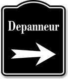 Depanneur Right Arrow BLACK Aluminum Composite Sign