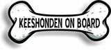 Dog on Board Keeshonden Bone Car Magnet Bumper Sticker 3"x7"