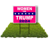Eco Women for trump 2024 pink 12x16 in Yard Road Sign w/Stand