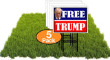 Eco FREE TRUMP RED BLUE 12x16 in Yard Road Sign w/Stand
