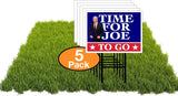 Eco TIME FOR JOE TO GO BIDEN PICTURE 5 Double Sided 12x16 in Yard Road Sign w/Stand