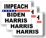 3 Pack Eco Impeach Biden Harris White Background Bumper Magnet 4 in x 3 in