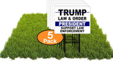 Eco TRUMP LAW ORDER PRESIDENT SUPPORT LAW 12x16 in Yard Road Sign w/Stand