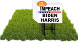 Eco IMPEACH BIDEN WHITE BACKGROUND 5 Double Sided 12x16 in Yard Road Sign w/Stand