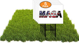 Eco TRUMP MAGA DISTRESSED FLAG 5 Double Sided 12x16 in Yard Road Sign w/Stand