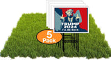 Eco TRUMP MIDDLE FINGER ILL BE BACK 12x16 in Yard Road Sign w/Stand